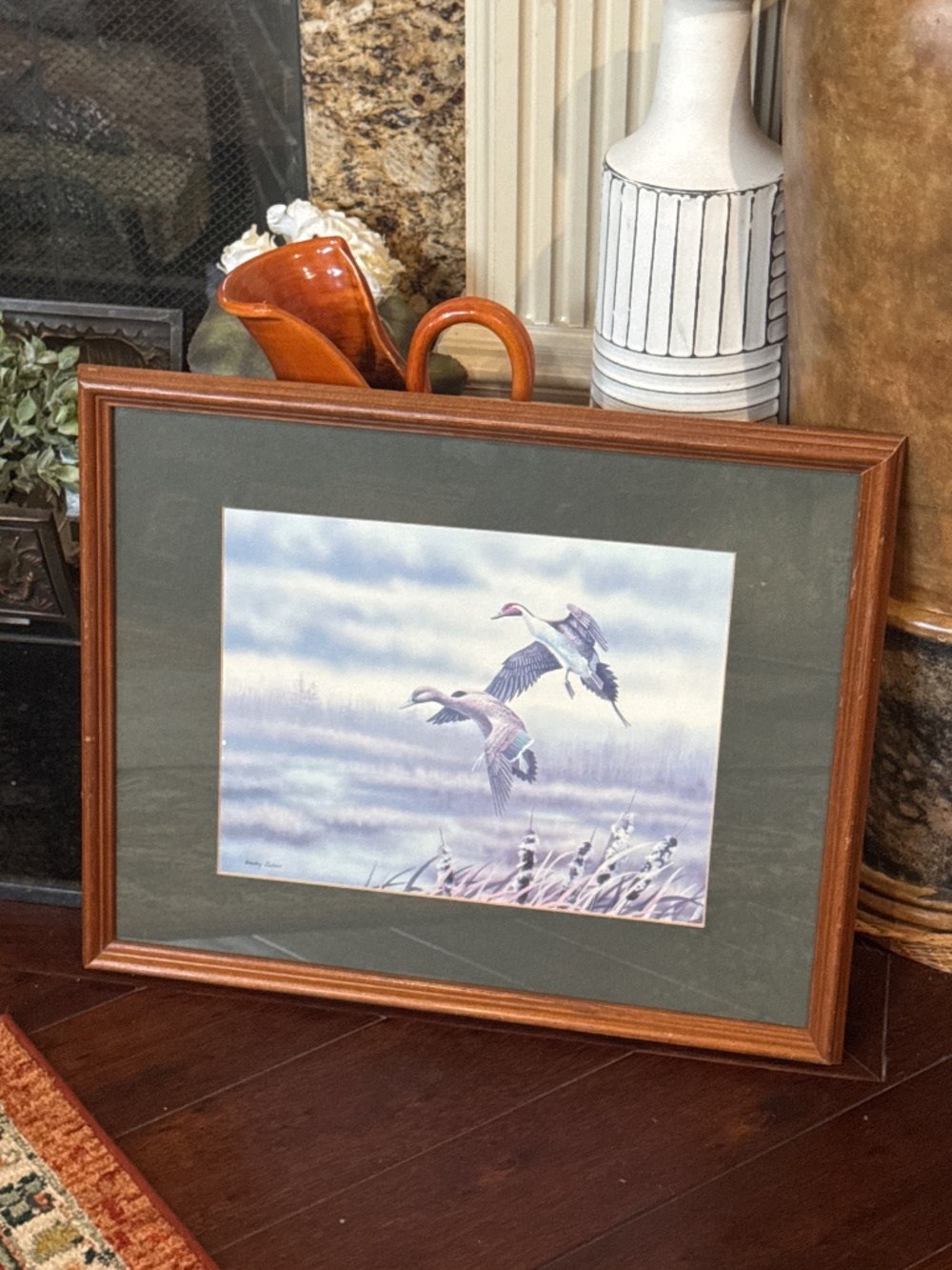Bradley Jackson Signed Framed & Matted Art Ducks on a Pond